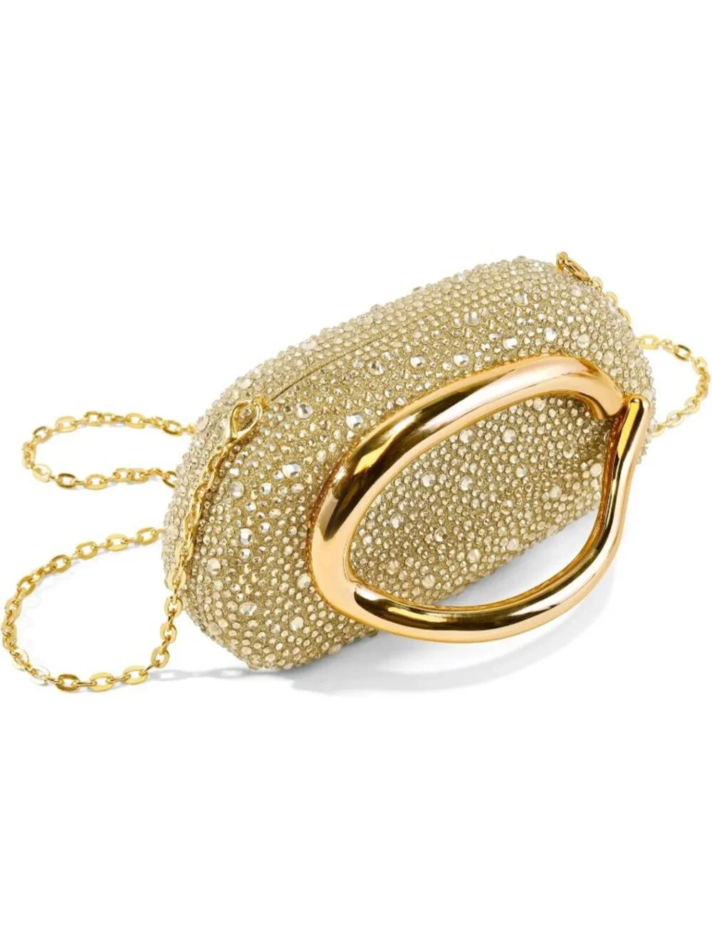 👜Women's Rhinestone Gold Acrylic Clutch Gold Handle Evening Bag Party